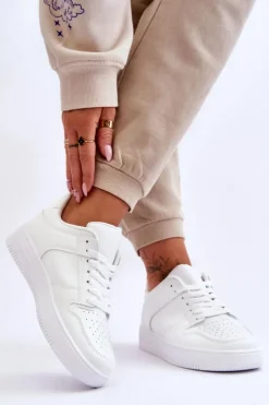 Sneakersy Damskie>Boto Klasyczne Sportowe Buty Na Platformie Białe Larena