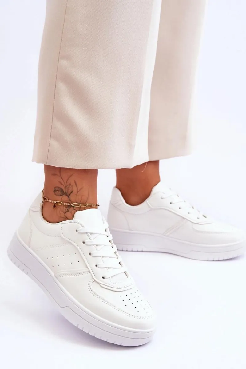 Buty Sportowe Na Platformie|Sneakersy Damskie>Boto Klasyczne Sportowe Buty Na Platformie Białe Feel It