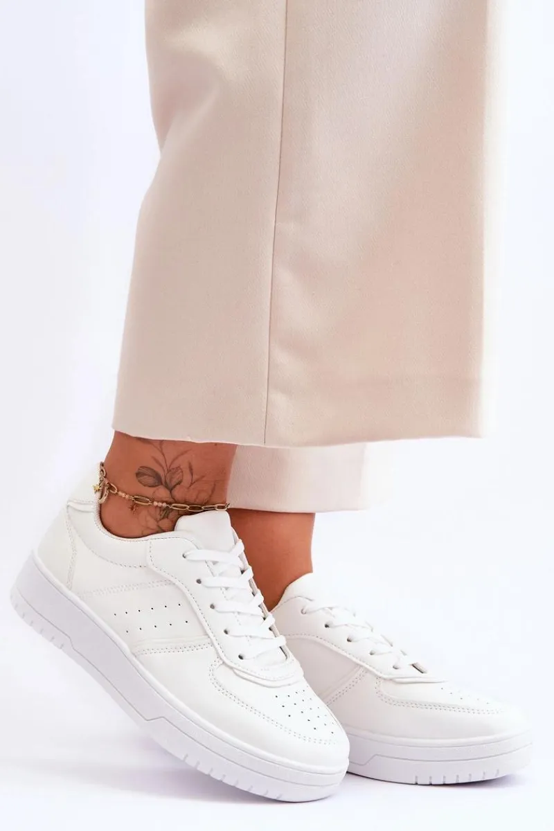 Buty Sportowe Na Platformie|Sneakersy Damskie>Boto Klasyczne Sportowe Buty Na Platformie Białe Feel It