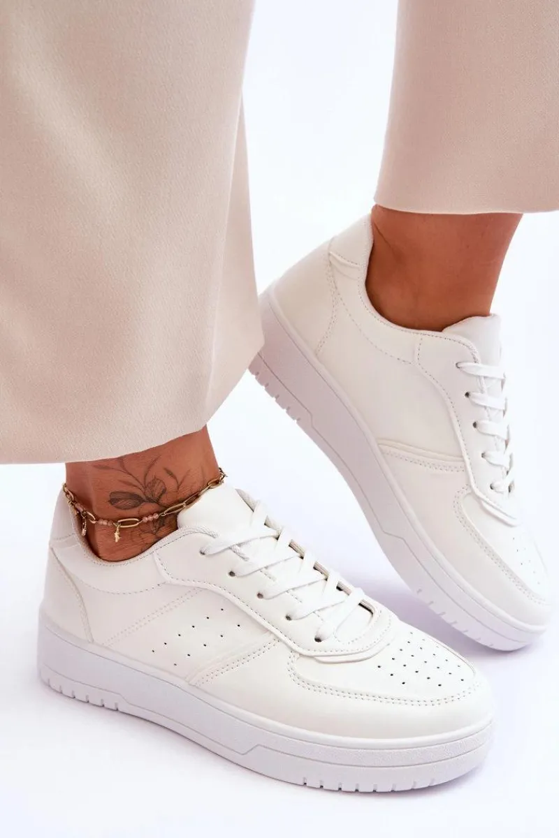Buty Sportowe Na Platformie|Sneakersy Damskie>Boto Klasyczne Sportowe Buty Na Platformie Białe Feel It