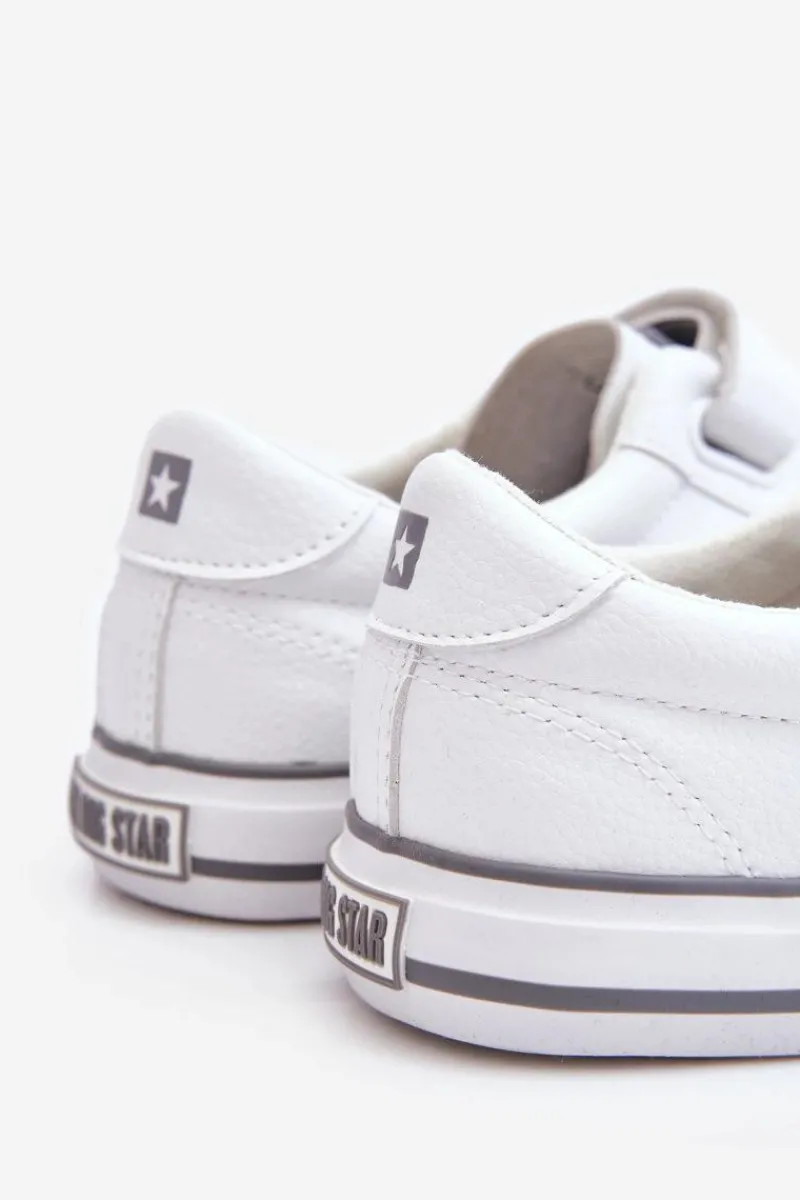 Trampki Damskie Big Star|Trampki Damskie Niskie>Big Star Shoes Klasyczne Tenisówki Na Rzepy Big Star LL274A205 Białe