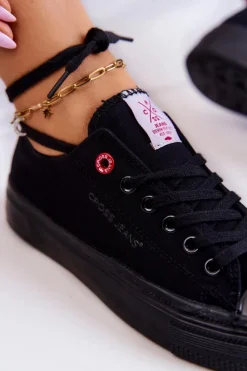Trampki Damskie Cross Jeans|Trampki Damskie Niskie></noscript>Cross Jeans Klasyczne Trampki JJ2R4019C Czarne Czarny