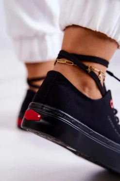 Trampki Damskie Cross Jeans|Trampki Damskie Niskie></noscript>Cross Jeans Klasyczne Trampki JJ2R4019C Czarne Czarny