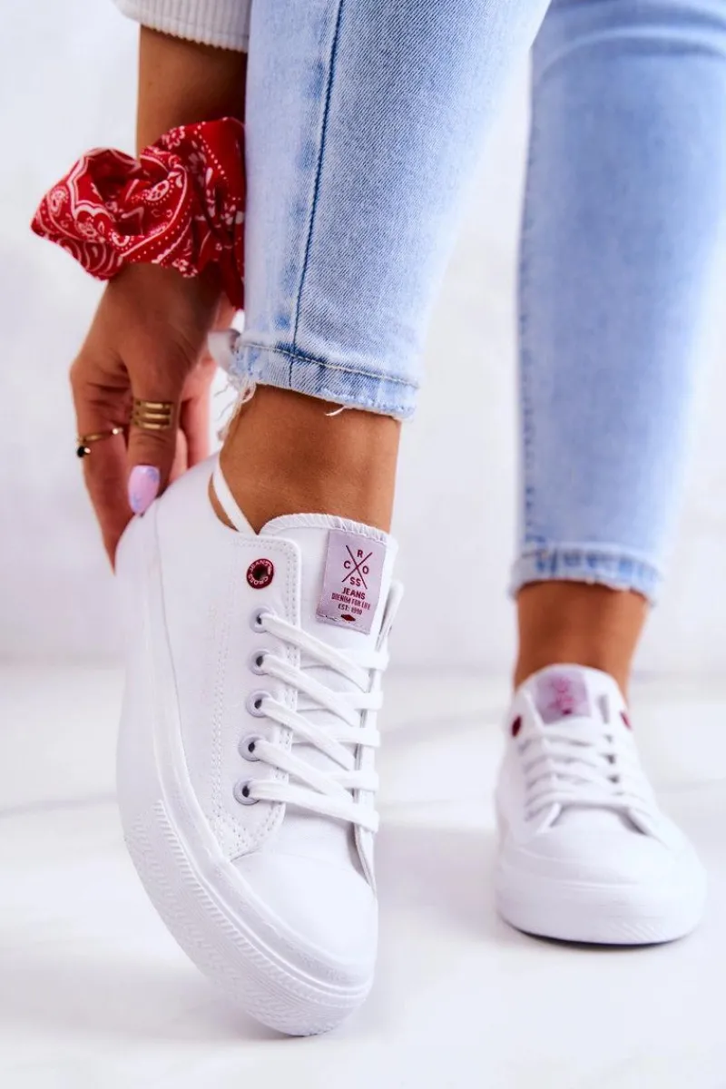 Online Klasyczne Trampki JJ2R4017C Białe Damskie Trampki Damskie Cross Jeans|Trampki Damskie Niskie
