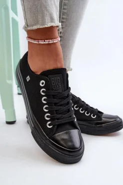 Hot Big Star Shoes Klasyczne Trampki Damskie Big Star NN274284 Czarne