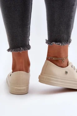 Trampki Damskie Big Star|Trampki Damskie Niskie></noscript>Big Star Shoes Klasyczne Trampki Damskie Big Star NN274286 Beżowe Beżowy