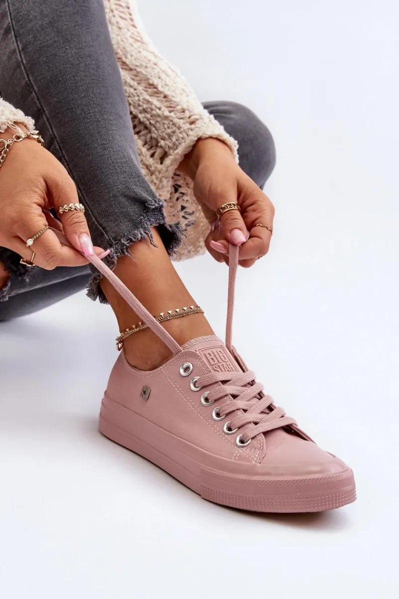 Hot Klasyczne Trampki Damskie Big Star NN274291 Różowe Damskie Trampki Damskie Big Star|Trampki Damskie Niskie
