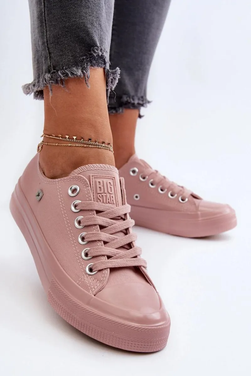 Hot Klasyczne Trampki Damskie Big Star NN274291 Różowe Damskie Trampki Damskie Big Star|Trampki Damskie Niskie