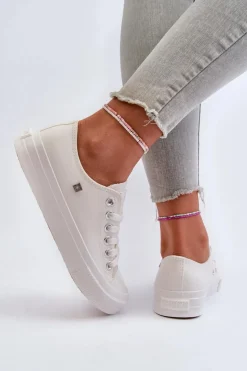 Trampki Damskie Big Star|Trampki Damskie Niskie></noscript>Big Star Shoes Klasyczne Trampki Damskie Big Star NN274285 Białe Biały
