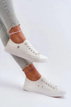 Trampki Damskie Big Star|Trampki Damskie Niskie></noscript>Big Star Shoes Klasyczne Trampki Damskie Big Star NN274285 Białe Biały