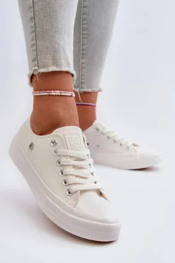 Trampki Damskie Big Star|Trampki Damskie Niskie></noscript>Big Star Shoes Klasyczne Trampki Damskie Big Star NN274285 Białe Biały