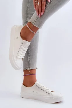 Trampki Damskie Big Star|Trampki Damskie Niskie></noscript>Big Star Shoes Klasyczne Trampki Damskie Big Star NN274285 Białe Biały