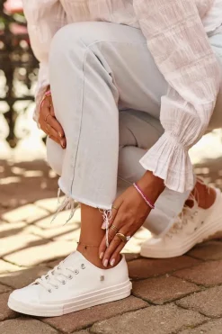 Trampki Damskie Big Star|Trampki Damskie Niskie></noscript>Big Star Shoes Klasyczne Trampki Damskie Big Star NN274285 Białe Biały