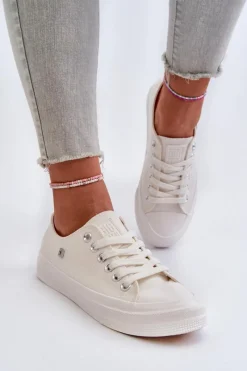 Trampki Damskie Big Star|Trampki Damskie Niskie></noscript>Big Star Shoes Klasyczne Trampki Damskie Big Star NN274285 Białe Biały