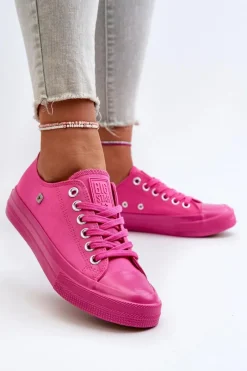 Hot Big Star Shoes Klasyczne Trampki Damskie Big Star NN274290 Fuksja Różowy