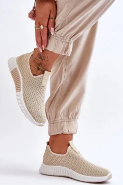 Buty Sportowe Na Platformie|Sneakersy Damskie>Boto Klasyczne Wsuwane Buty Sportowe Beżowe Frankie