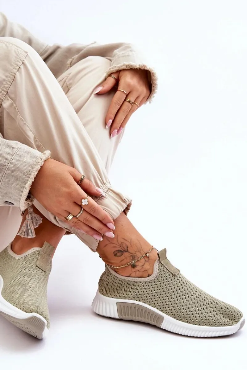 Hot Boto Klasyczne Wsuwane Buty Sportowe Zielone Frankie