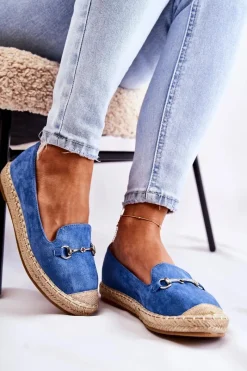 Klasyczne Wsuwane Damskie Espadryle Niebieskie Oresa Damskie Czarne Espadryle