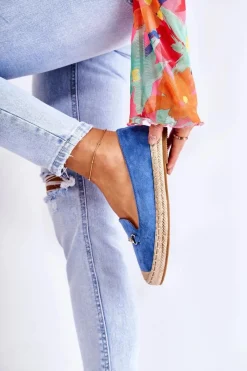 Klasyczne Wsuwane Damskie Espadryle Niebieskie Oresa Damskie Czarne Espadryle