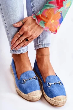 Klasyczne Wsuwane Damskie Espadryle Niebieskie Oresa Damskie Czarne Espadryle