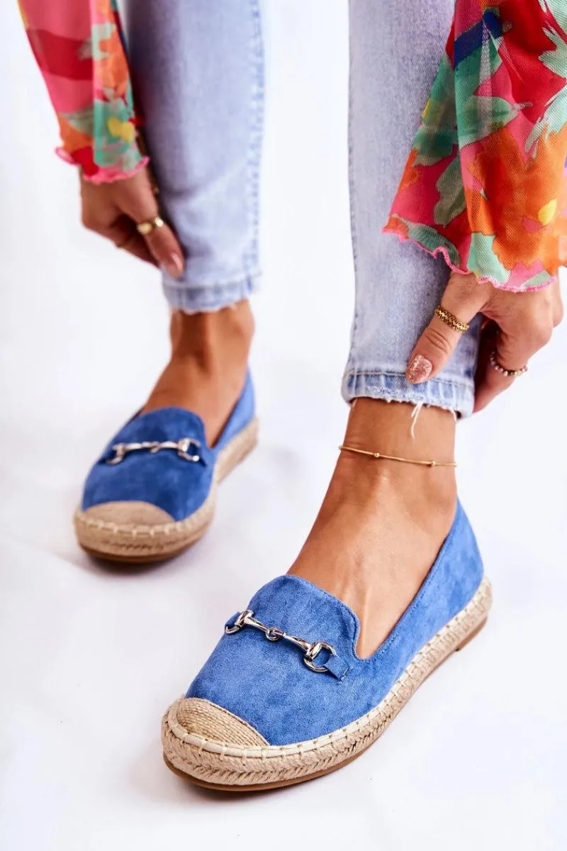 Klasyczne Wsuwane Damskie Espadryle Niebieskie Oresa Damskie Czarne Espadryle