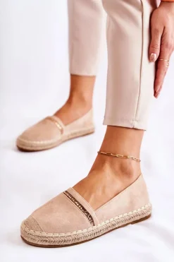 Outlet Klasyczne Wsuwane Damskie Espadryle Beżowe Cersei Damskie Czarne Espadryle