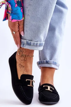 New Klasyczne Wsuwane Mokasyny Czarne Carly Damskie Loafersy Damskie|Mokasyny Damskie Zamszowe