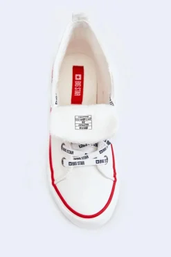 Discount Big Star Shoes Klasyczne Wysokie Ocieplane Trampki Big Star KK274597 Białe