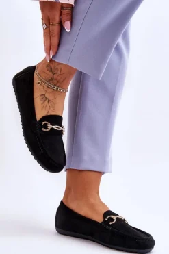 New Klasyczne Zamszowe Mokasyny Z Ozdobą Czarne Amera Damskie Mokasyny Damskie Zamszowe