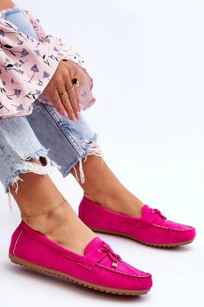 Best Klasyczne Zamszowe Mokasyny Fuksja Good Time Damskie Loafersy Damskie|Mokasyny Damskie Zamszowe