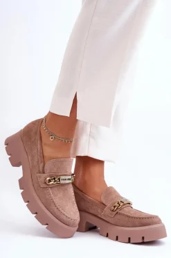 Mokasyny Na Platformie|Mokasyny Damskie Zamszowe></noscript>Boto Klasyczne Zamszowe Mokasyny Na Masywnej Platformie Brązowe Catch Me!