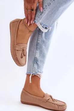 Best Boto Klasyczne Zamszowe Mokasyny Ciemnobeżowe Good Time