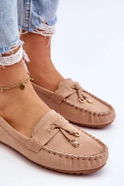 Best Boto Klasyczne Zamszowe Mokasyny Ciemnobeżowe Good Time