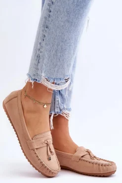 Best Boto Klasyczne Zamszowe Mokasyny Ciemnobeżowe Good Time