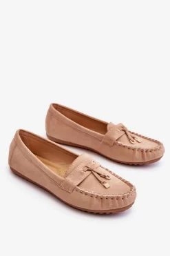 Best Boto Klasyczne Zamszowe Mokasyny Ciemnobeżowe Good Time