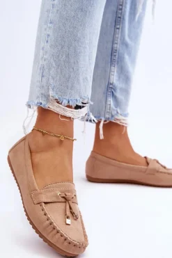 Best Boto Klasyczne Zamszowe Mokasyny Ciemnobeżowe Good Time