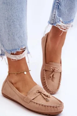 Best Boto Klasyczne Zamszowe Mokasyny Ciemnobeżowe Good Time