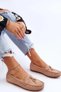 Best Boto Klasyczne Zamszowe Mokasyny Ciemnobeżowe Good Time