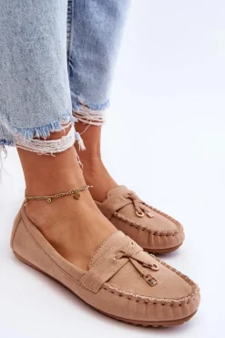 Best Boto Klasyczne Zamszowe Mokasyny Ciemnobeżowe Good Time