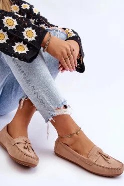 Best Boto Klasyczne Zamszowe Mokasyny Ciemnobeżowe Good Time