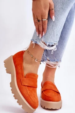 Best Buty damskie Vinceza Klasyczne Zamszowe Półbuty Mokasyny Pomarańczowe Corrin