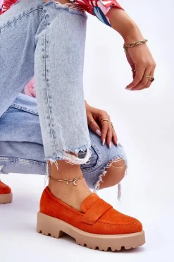 Best Buty damskie Vinceza Klasyczne Zamszowe Półbuty Mokasyny Pomarańczowe Corrin