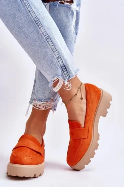 Best Buty damskie Vinceza Klasyczne Zamszowe Półbuty Mokasyny Pomarańczowe Corrin