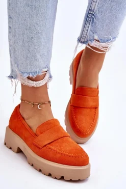 Best Buty damskie Vinceza Klasyczne Zamszowe Półbuty Mokasyny Pomarańczowe Corrin