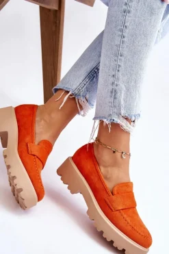 Best Buty damskie Vinceza Klasyczne Zamszowe Półbuty Mokasyny Pomarańczowe Corrin