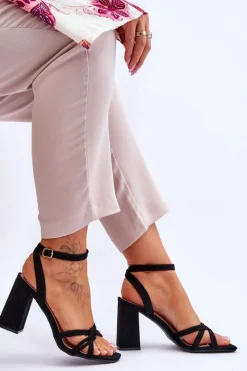 Sandały Na Słupku|Sandały Na Obcasie><noscript><img width=