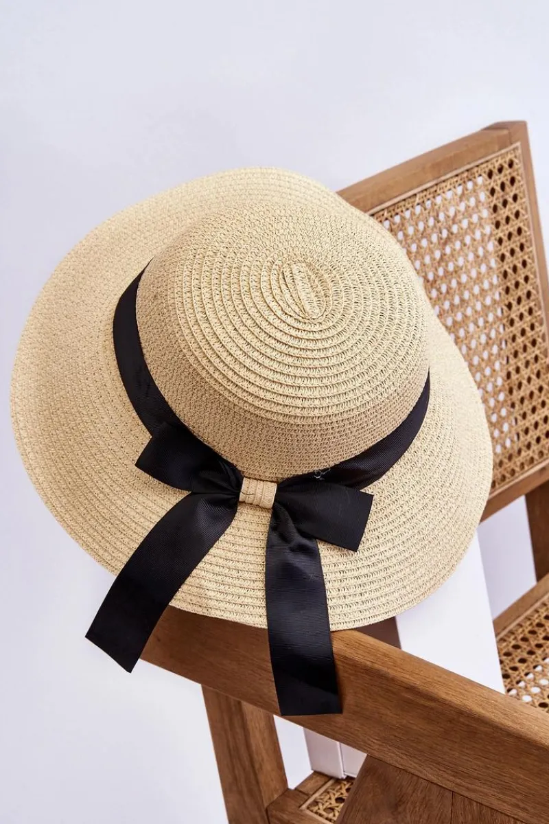 Discount Boto Klasyczny Damski Kapelusz Z Kokardą Beżowy