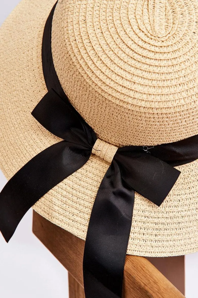 Discount Boto Klasyczny Damski Kapelusz Z Kokardą Beżowy