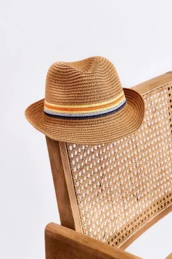 Clearance Klasyczny Dziecięcy Kapelusz Z Kolorowymi Paskami Beżowy Okrycia Głowy