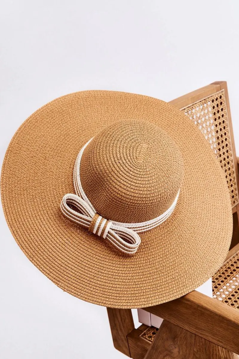 Okrycia Głowy>Boto Klasyczny Kapelusz Z Ozdobną Kokardą Beżowy